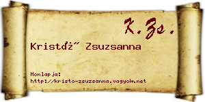 Kristó Zsuzsanna névjegykártya